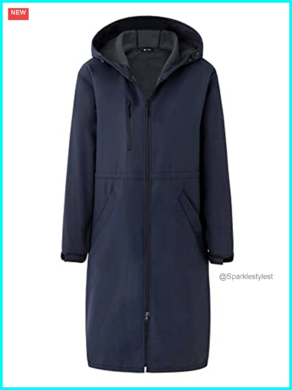 Unisex Waterproof Fleece Lined Swim Parka Long Cover Up Coat